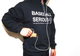 Baseball Serious Hoodie Black