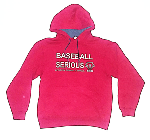 Baseball Serious Hoodie Red